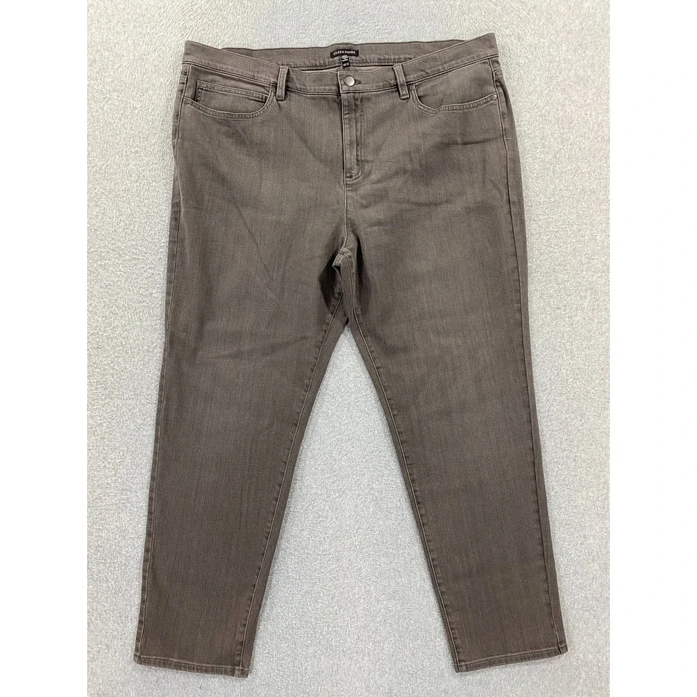 Eileen Fisher Womans Slim Jeans Womens 1X‎ Sepia Casual Comfort Professional